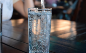 drinking water in glass